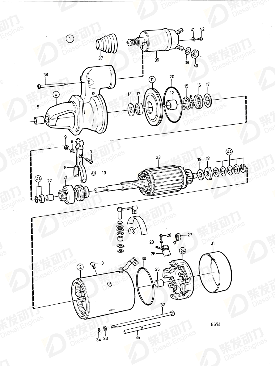 volvo penta Solenoid 6645049 Drawing